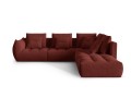Duża modułowa sofa narożna Bloom tkanina strukturalna bordowaP/L