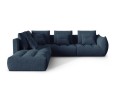 Duża modułowa sofa narożna Bloom tkanina strukturalna  granatowa P/L