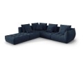 Duża modułowa sofa narożna Bloom tkanina strukturalna  granatowa P/L