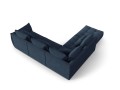 Duża modułowa sofa narożna Bloom tkanina strukturalna  granatowa P/L