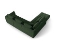 Duża modułowa sofa narożna Bloom tkanina strukturalna ciemnozielona P/L