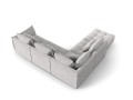 Duża modułowa sofa narożna Bloom tkanina strukturalna jasnoszara P/L