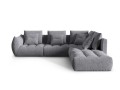 Duża modułowa sofa narożna Bloom tkanina strukturalna szara P/L