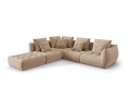 Duża modułowa sofa narożna Bloom velvet beżowa P/L