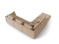 Duża modułowa sofa narożna Bloom velvet beżowa P/L