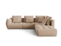 Duża modułowa sofa narożna Bloom velvet beżowa P/L