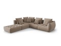 Duża modułowa sofa narożna Bloom velvet taupe P/L