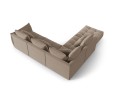 Duża modułowa sofa narożna Bloom velvet taupe P/L
