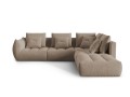 Duża modułowa sofa narożna Bloom velvet taupe P/L
