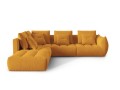 Duża modułowa sofa narożna Bloom velvet musztardowa P/L