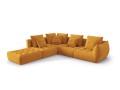 Duża modułowa sofa narożna Bloom velvet musztardowa P/L