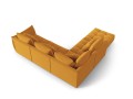 Duża modułowa sofa narożna Bloom velvet musztardowa P/L
