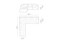 Duża modułowa sofa narożna Bloom velvet musztardowa P/L