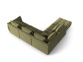 Duża modułowa sofa narożna Bloom velvet oliwkowa P/L