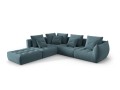 Duża modułowa sofa narożna Bloom velvet morska P/L