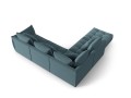 Duża modułowa sofa narożna Bloom velvet morska P/L