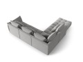 Duża modułowa sofa narożna Bloom velvet jasnoszara P/L