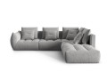 Duża modułowa sofa narożna Bloom velvet jasnoszara P/L