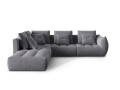Duża modułowa sofa narożna Bloom velvet szara P/L