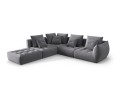 Duża modułowa sofa narożna Bloom velvet szara P/L