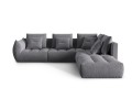 Duża modułowa sofa narożna Bloom velvet szara P/L