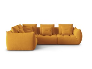 Modułowy narożnik 4-osobowy Bloom velvet musztardowy P/L