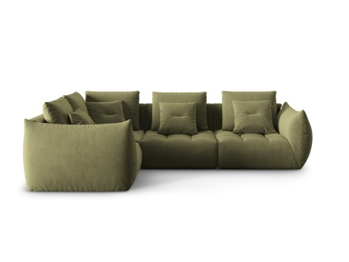 Modułowy narożnik 4-osobowy Bloom velvet oliwkowy P/L