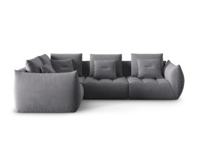 Modułowy narożnik 4-osobowy Bloom velvet szary P/L