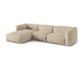 Sofa narożna modułowa 4-osobowa Martina welur jasny beż P/L