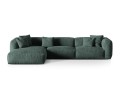 Sofa narożna modułowa 4-osobowa Martina welur butelkowa zieleń P/L