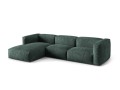 Sofa narożna modułowa 4-osobowa Martina welur butelkowa zieleń P/L