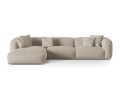 Sofa narożna modułowa 4-osobowa Martina tkanina strukturalna jasny beż P/L