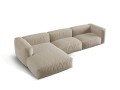 Sofa narożna modułowa 4-osobowa Martina tkanina strukturalna jasny beż P/L