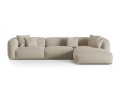Sofa narożna modułowa 4-osobowa Martina tkanina strukturalna jasny beż P/L