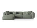 Sofa narożna modułowa 4-osobowa Martina tkanina strukturalna szałwiowa P/L