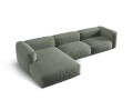 Sofa narożna modułowa 4-osobowa Martina tkanina strukturalna szałwiowa P/L