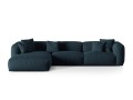 Sofa narożna modułowa 4-osobowa Martina tkanina strukturalna granatowa P/L