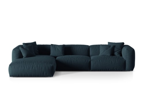Sofa narożna modułowa 4-osobowa Martina tkanina strukturalna granatowa P/L