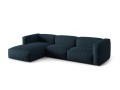 Sofa narożna modułowa 4-osobowa Martina tkanina strukturalna granatowa P/L