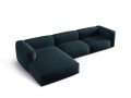 Sofa narożna modułowa 4-osobowa Martina tkanina strukturalna granatowa P/L