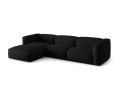 Sofa narożna modułowa 4-osobowa Martina tkanina strukturalna czarna P/L