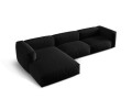 Sofa narożna modułowa 4-osobowa Martina tkanina strukturalna czarna P/L