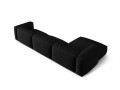 Sofa narożna modułowa 4-osobowa Martina tkanina strukturalna czarna P/L