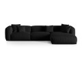 Sofa narożna modułowa 4-osobowa Martina tkanina strukturalna czarna P/L