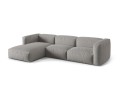 Sofa narożna modułowa 4-osobowa Martina tkanina strukturalna szara P/L