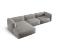 Sofa narożna modułowa 4-osobowa Martina tkanina strukturalna szara P/L