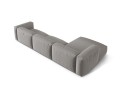 Sofa narożna modułowa 4-osobowa Martina tkanina strukturalna szara P/L