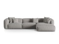 Sofa narożna modułowa 4-osobowa Martina tkanina strukturalna szara P/L