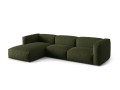 Sofa narożna modułowa 4-osobowa Martina tkanina strukturalna oliwkowa P/L