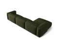 Sofa narożna modułowa 4-osobowa Martina tkanina strukturalna oliwkowa P/L